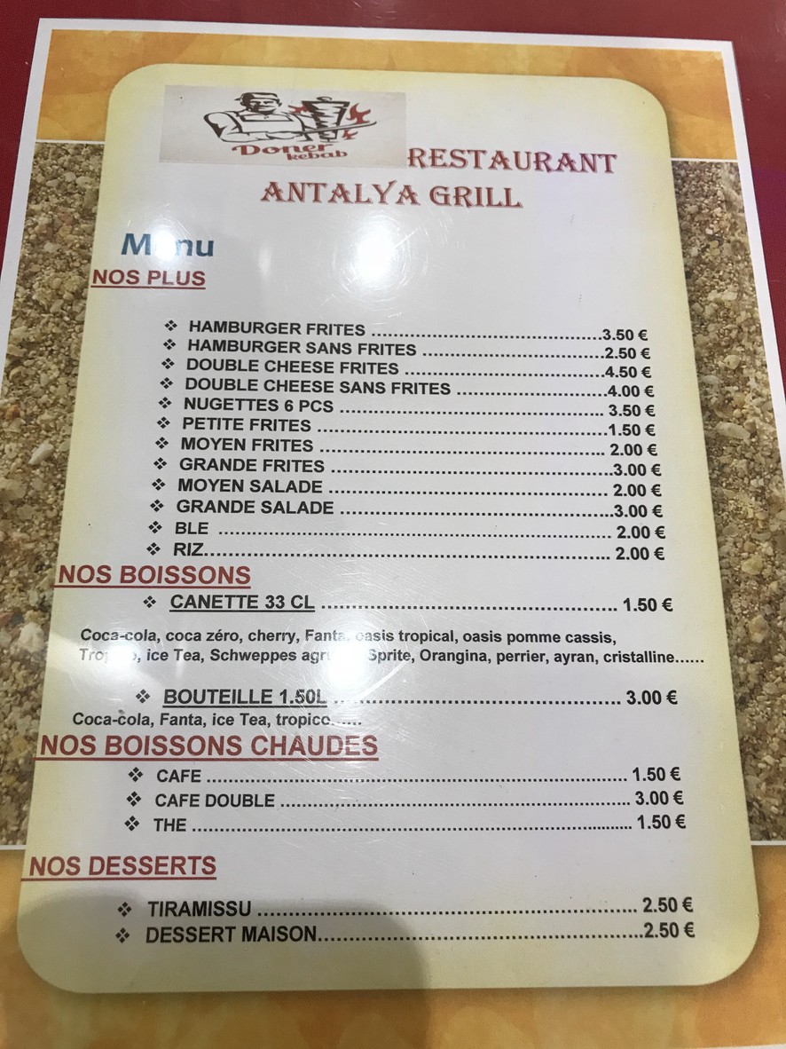 Antalya menu 2