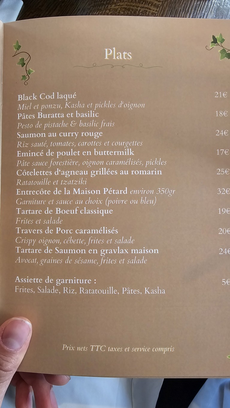 Pavillon menu 4
