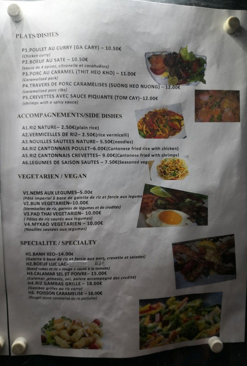 La Petite Table De Saigon menu 2