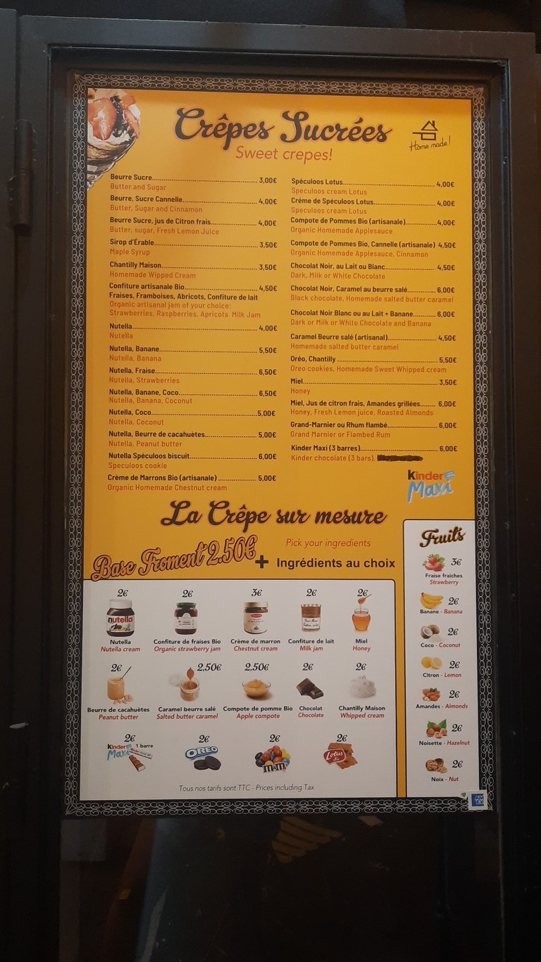 Crêperie Elo menu 2