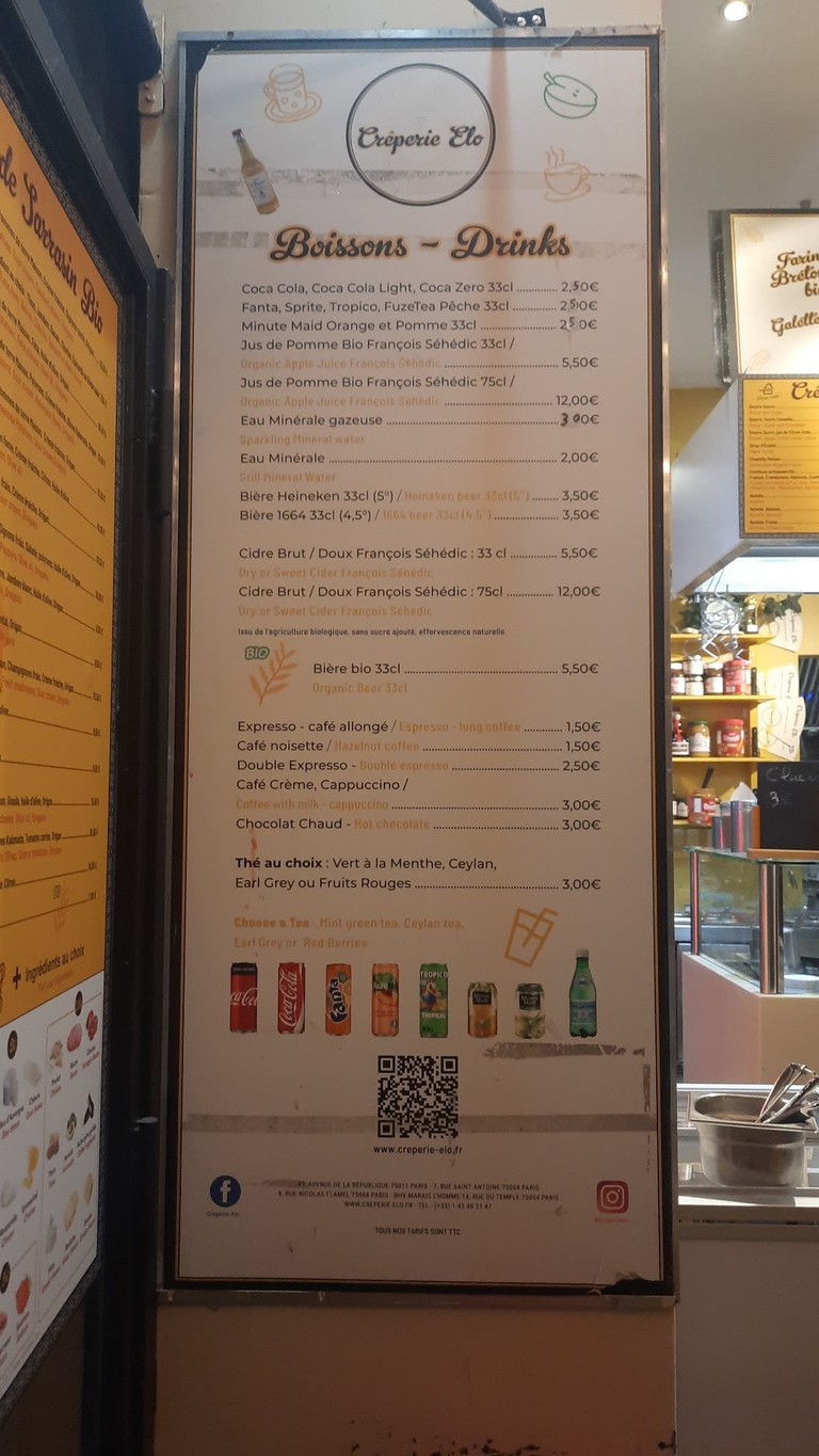 Crêperie Elo menu 3
