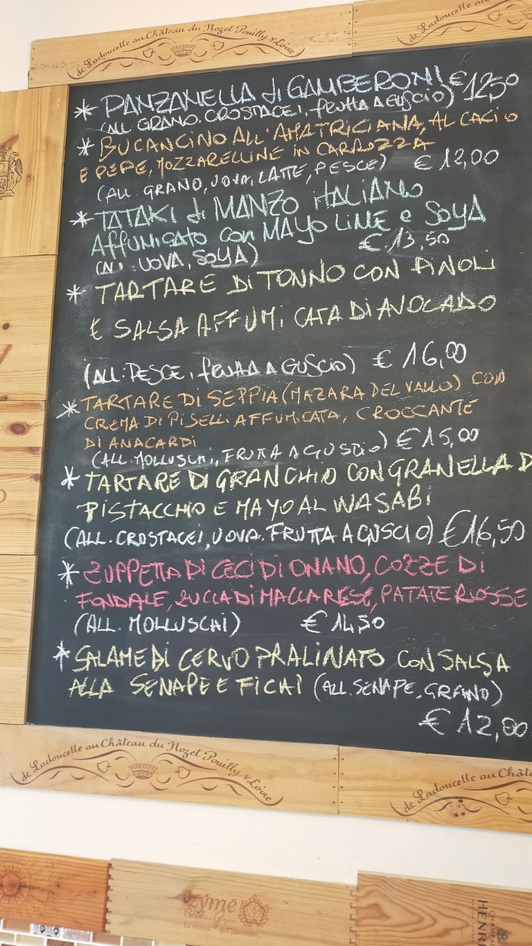 Aroma Flaminio menu 1