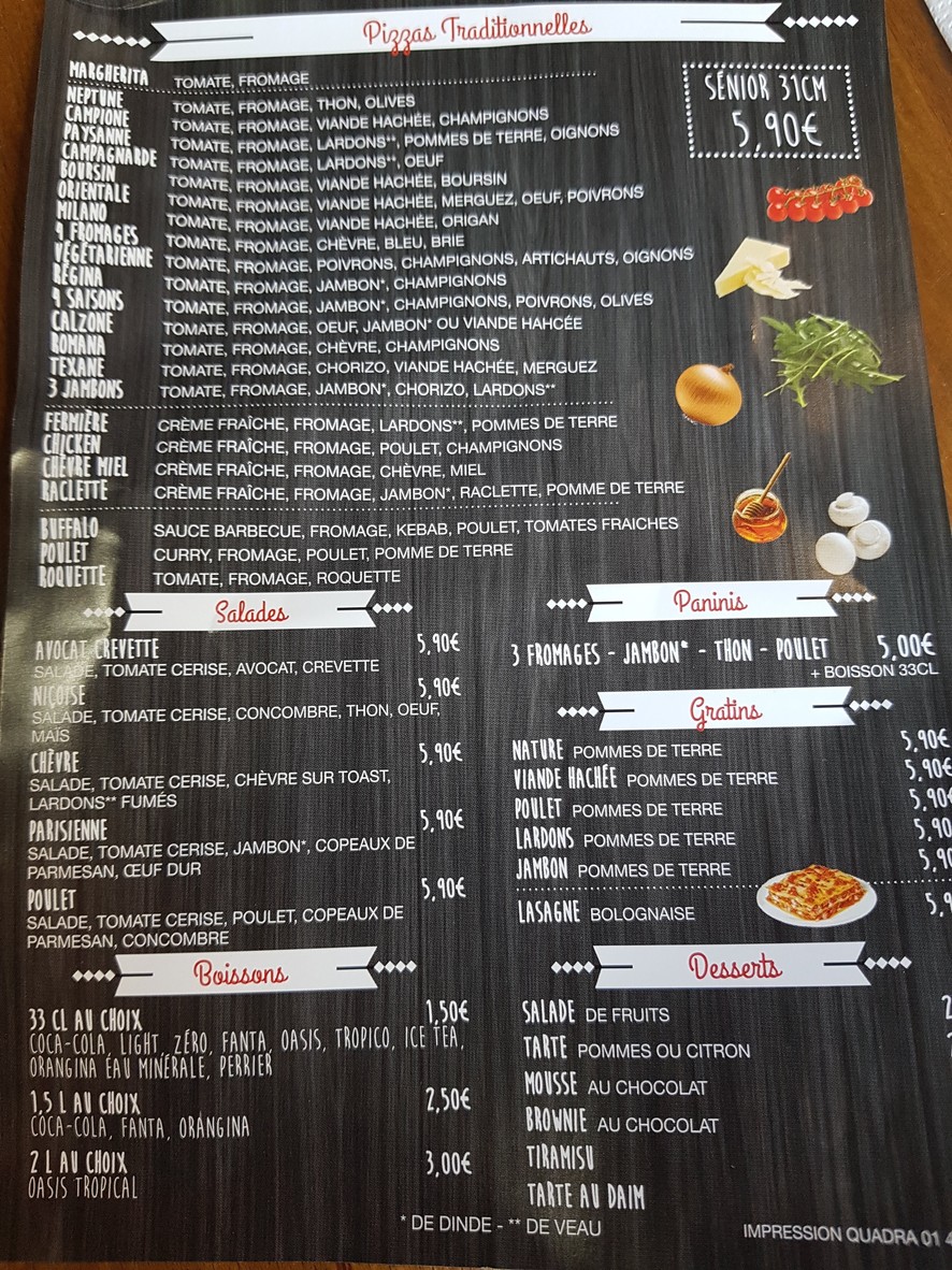 O PIZZA FIVE. menu 2