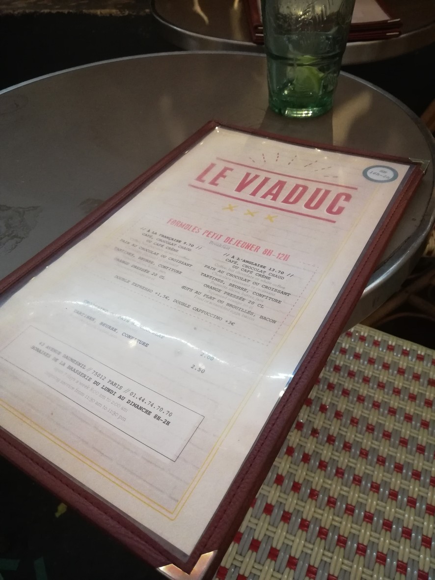 Le Viaduc menu 1
