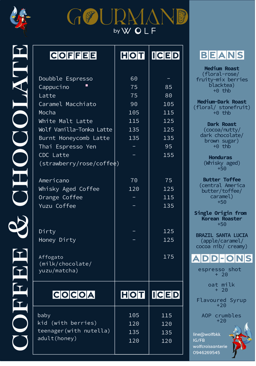 Wolf Croissanterie CDC menu 3