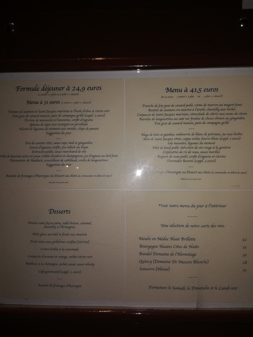 Le Chefson menu 1