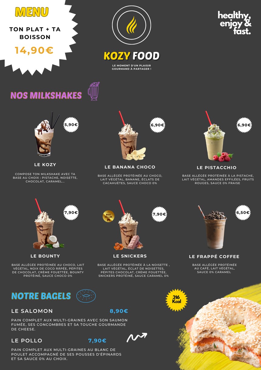 Kozy Food menu 2