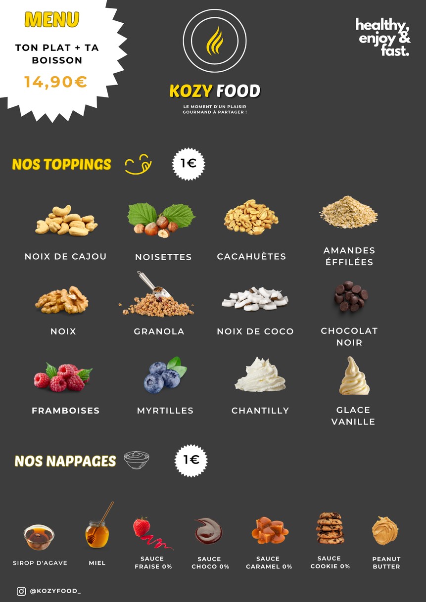 Kozy Food menu 3