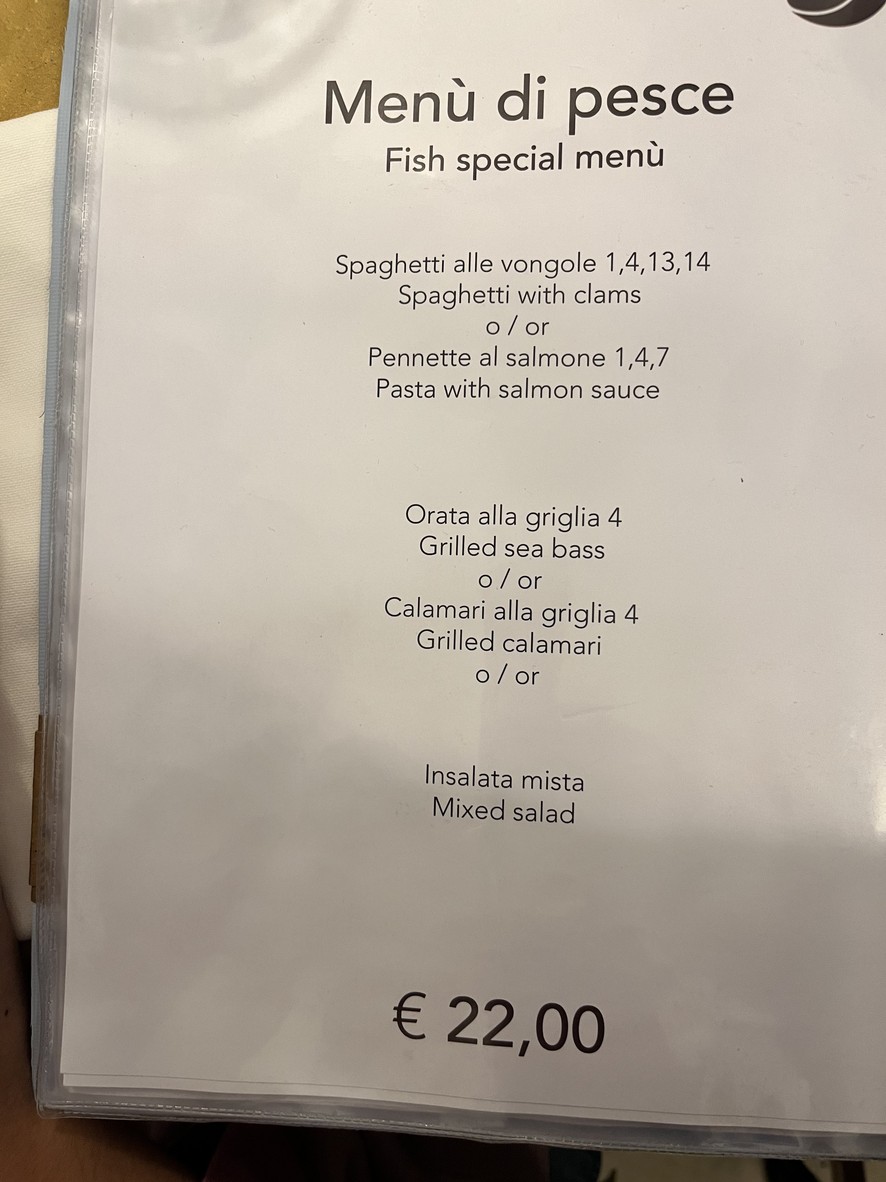 Ristorante Elettra menu 3