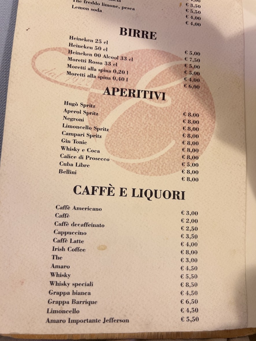 Ristorante Elettra menu 4