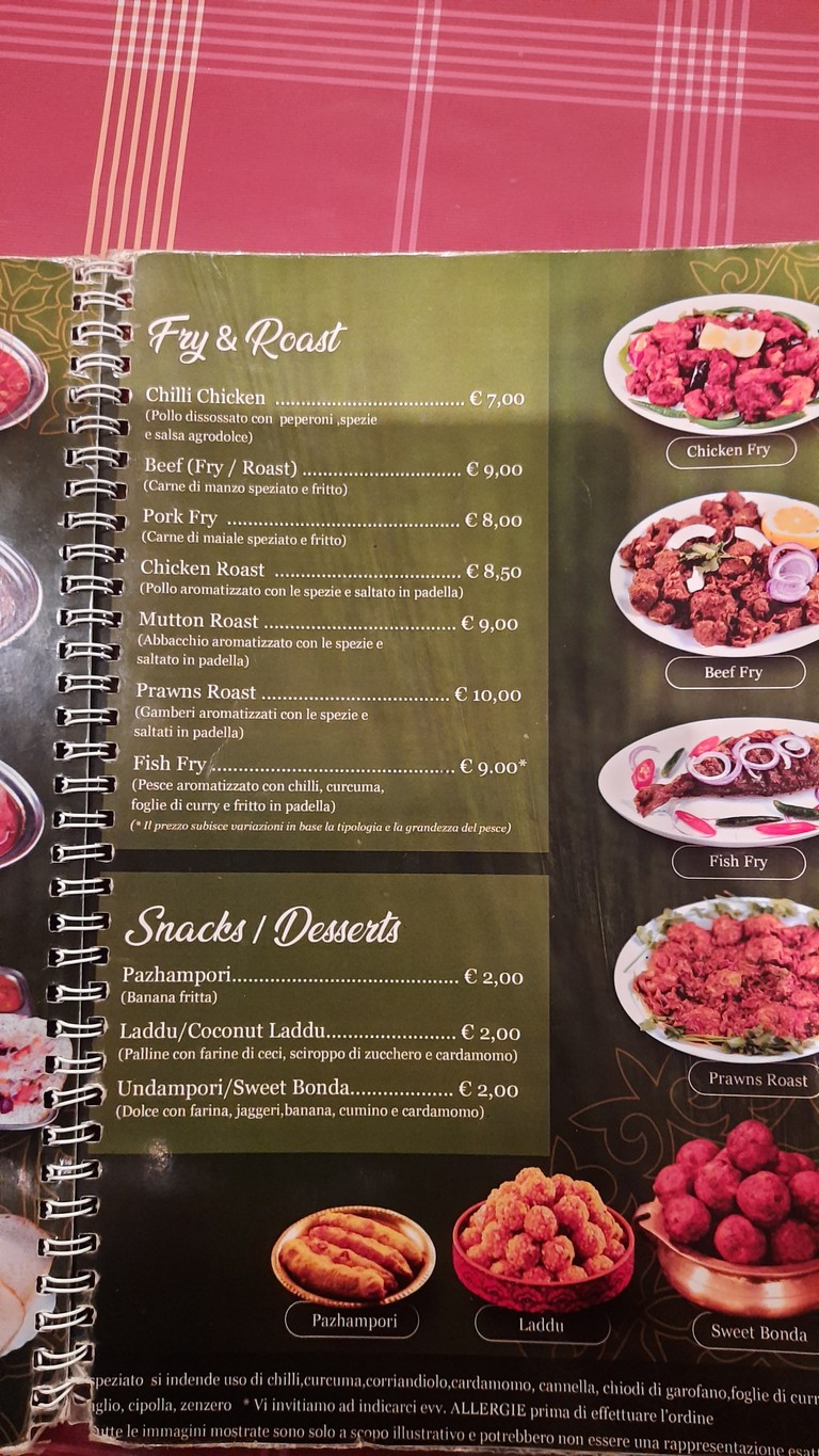 Kerala Restaurant - Indian(south) Cuisine menu 4