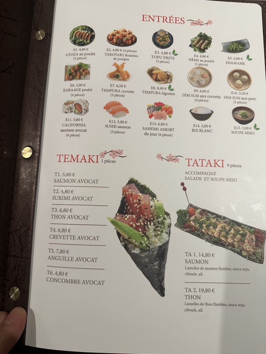 Sukiyaki menu 2