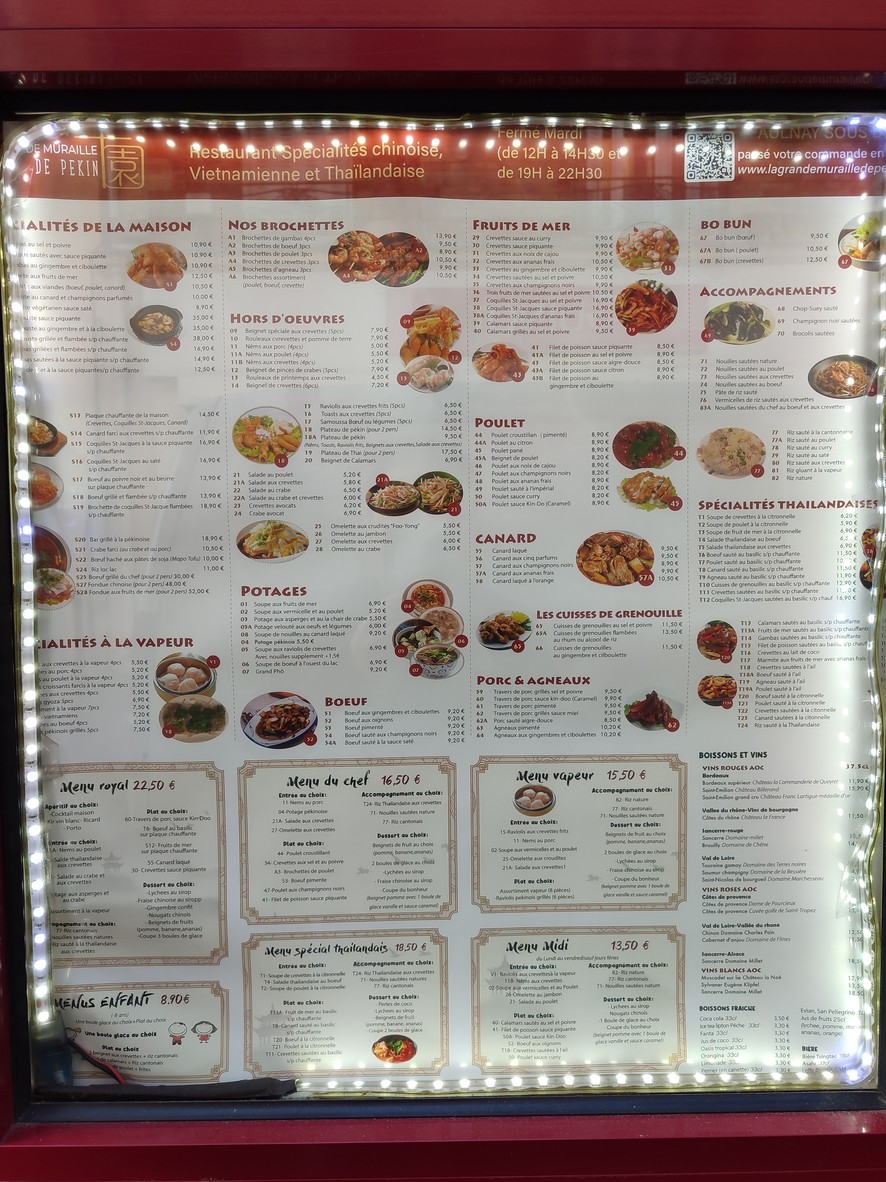 La Gran Muralla de Pekín menu 1