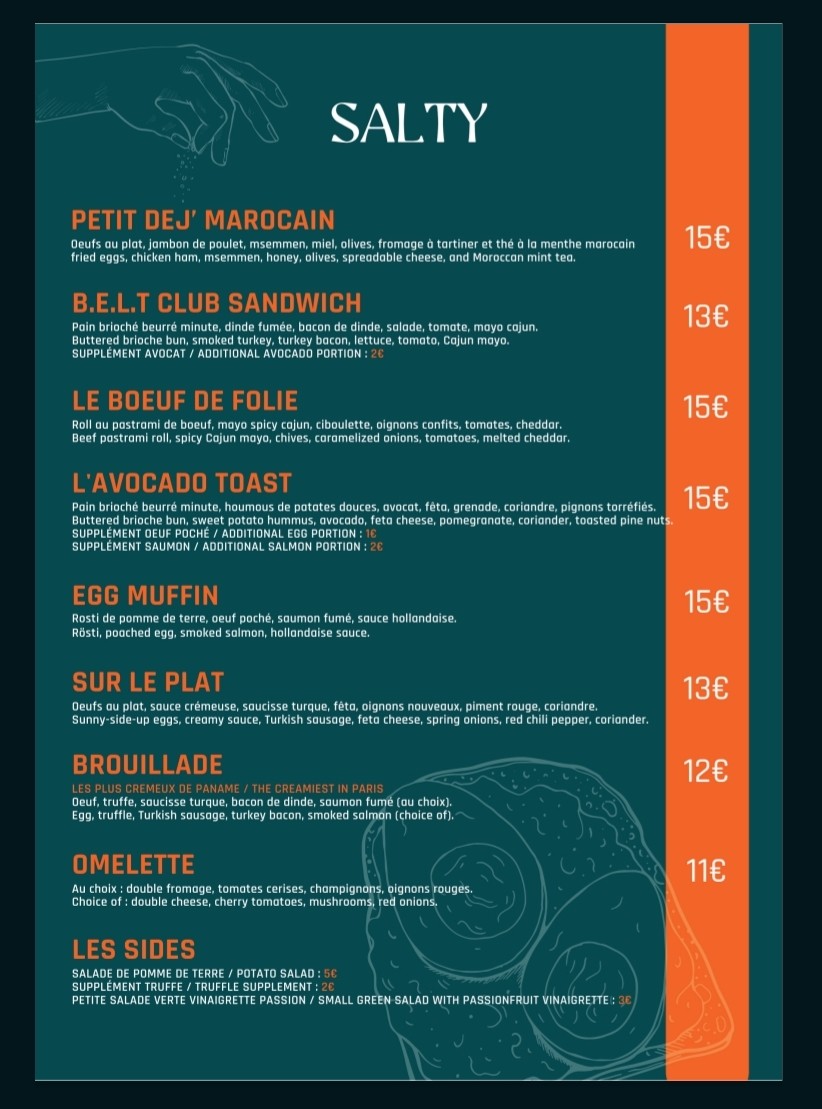 Brunchy Café Paris menu 2