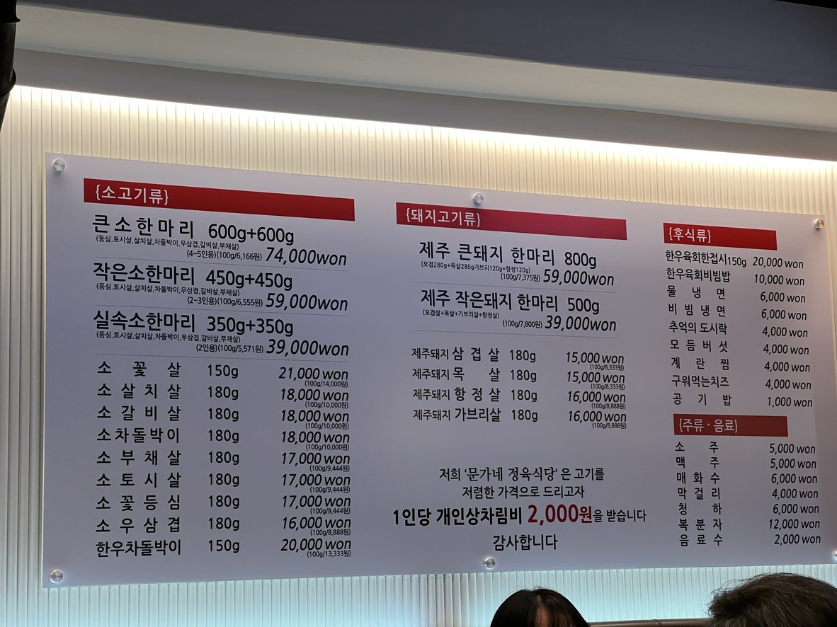 Moongane BBQ Jongam menu 1