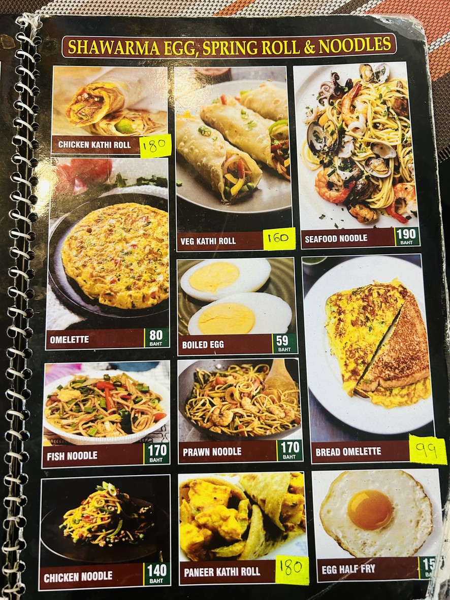 Anmole Indian Restaurant Pratunam Bangkok menu 3