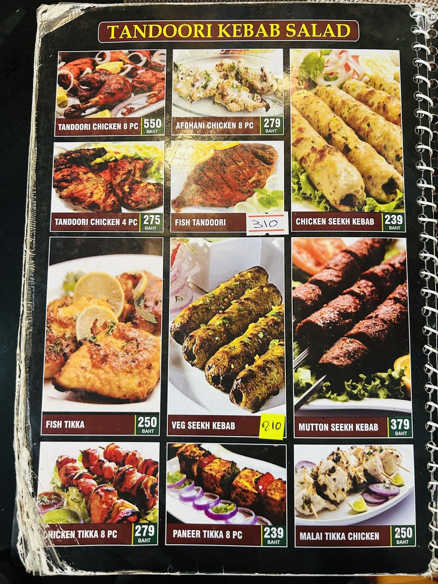 Anmole Indian Restaurant Pratunam Bangkok menu 4
