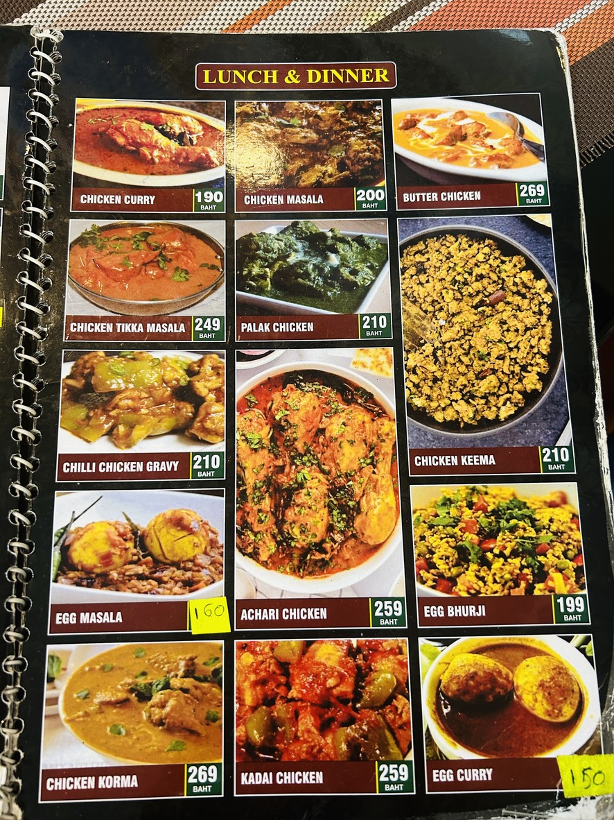 Anmole Indian Restaurant Pratunam Bangkok menu 5