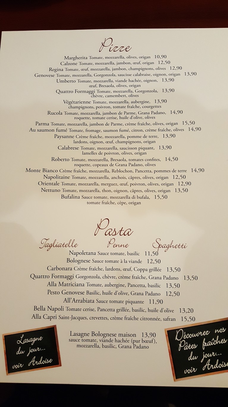 Villa de Capri menu 2