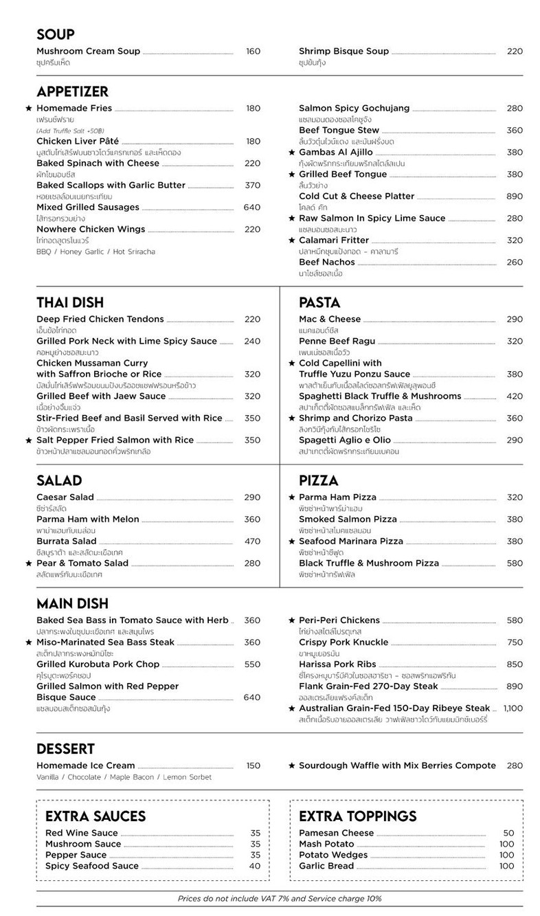 Nowhere menu 2