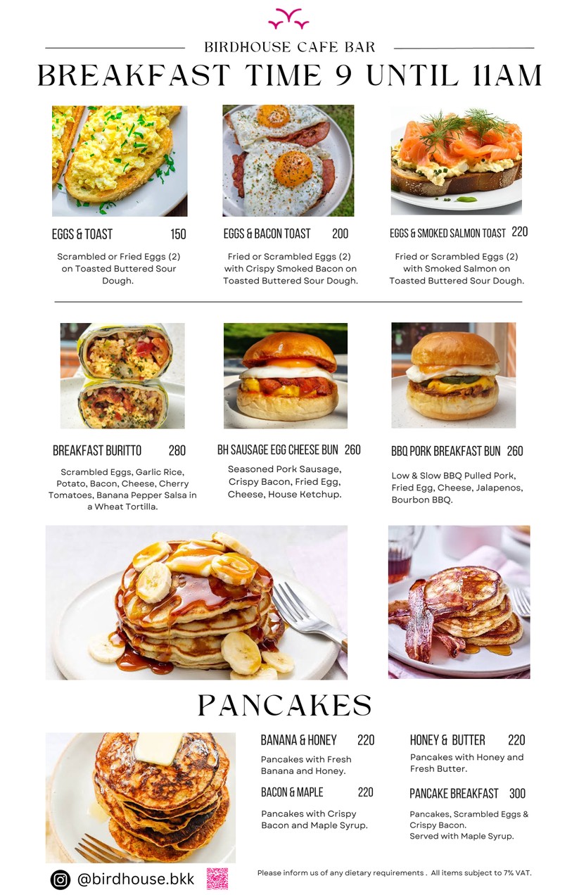 Birdhouse Cafe & Bar menu 1