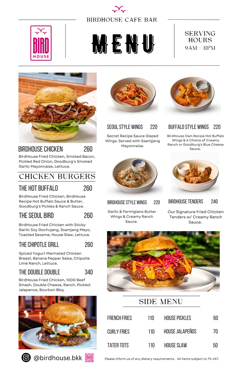 Birdhouse Cafe & Bar menu 2