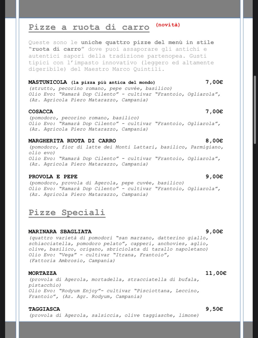 Pizzeria I Quintili Eur Montagnola menu 3