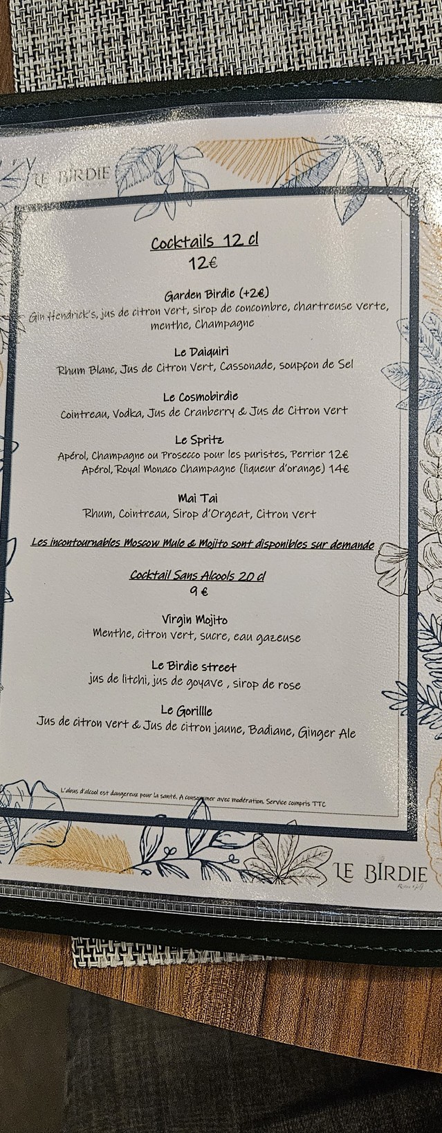 Le Birdie Restau Golf menu 4
