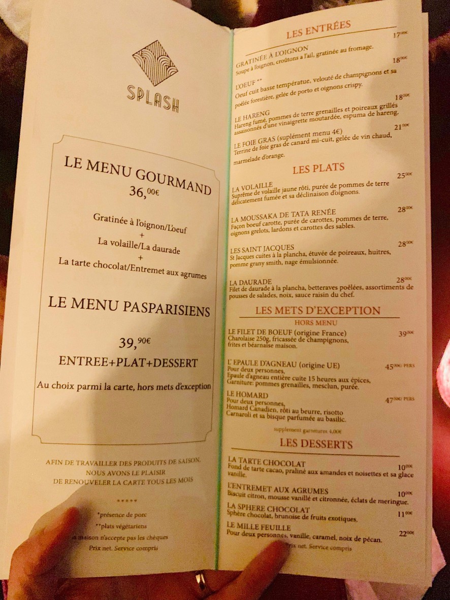 Chez Monix au Splash menu 2