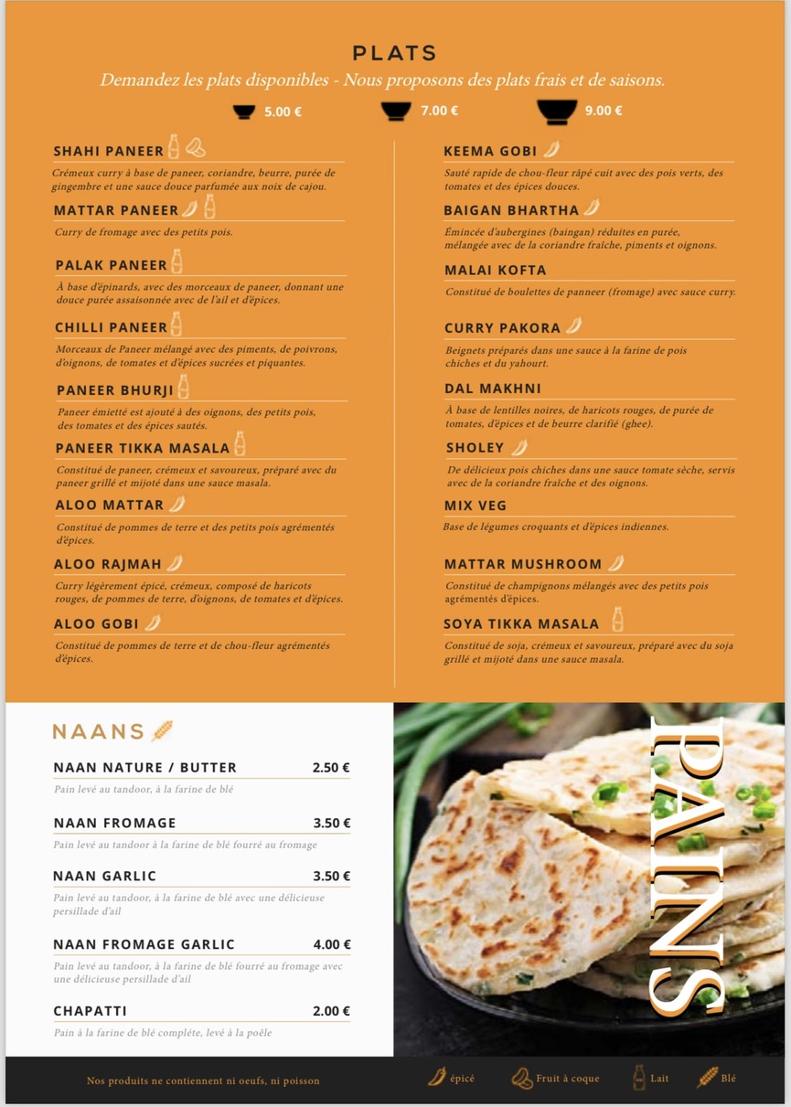 Apna Punjab Restaurant 100% Végétarien menu 2