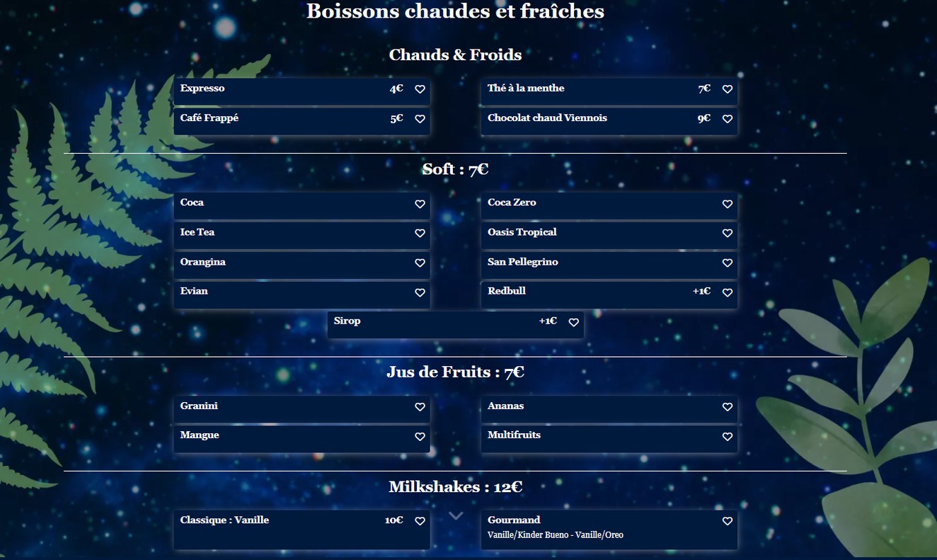 Le Skyparis menu 3
