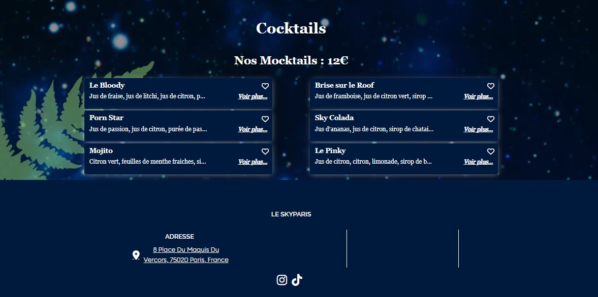 Le Skyparis menu 4