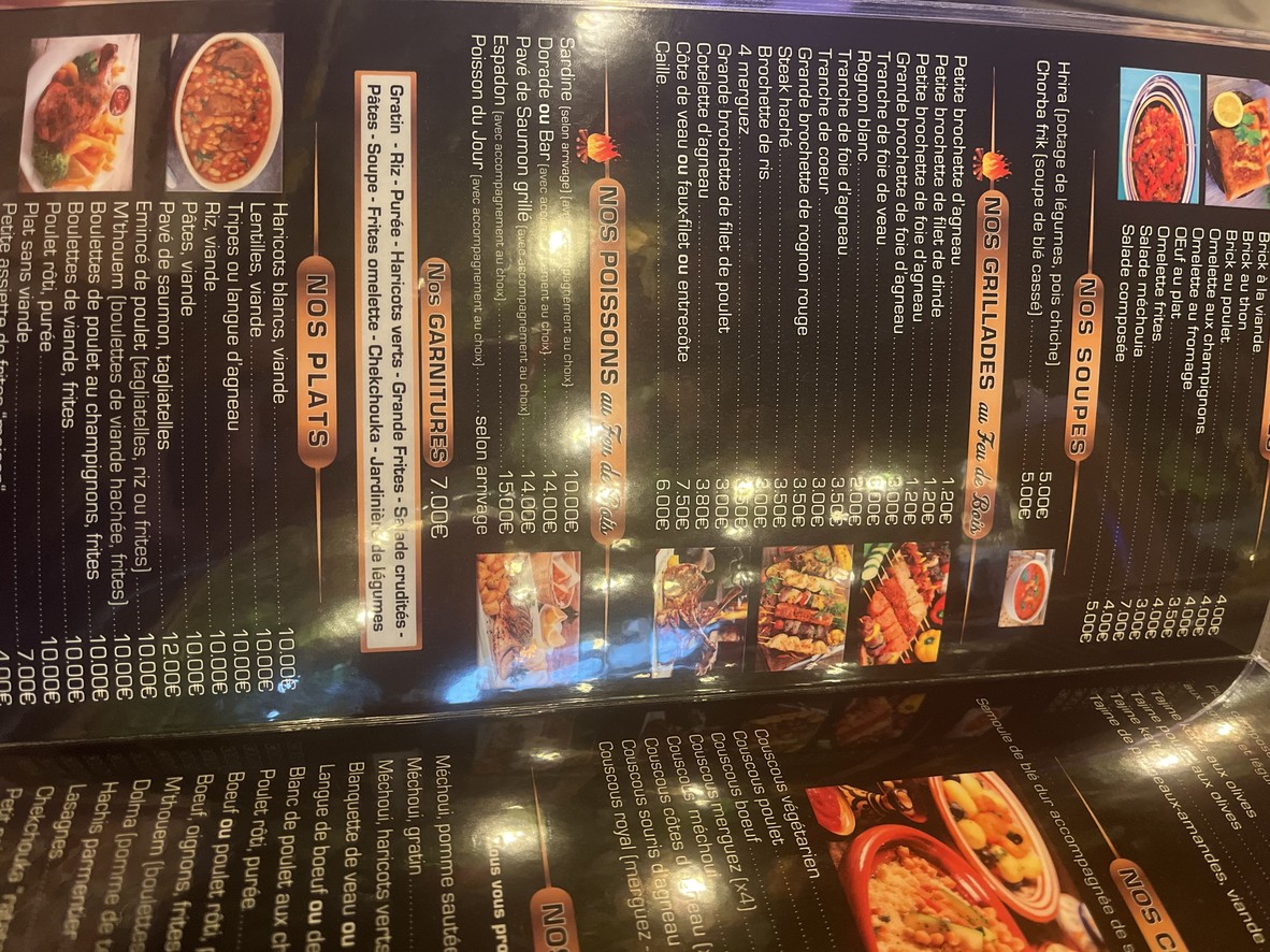 Restaurante Numidia menu 1