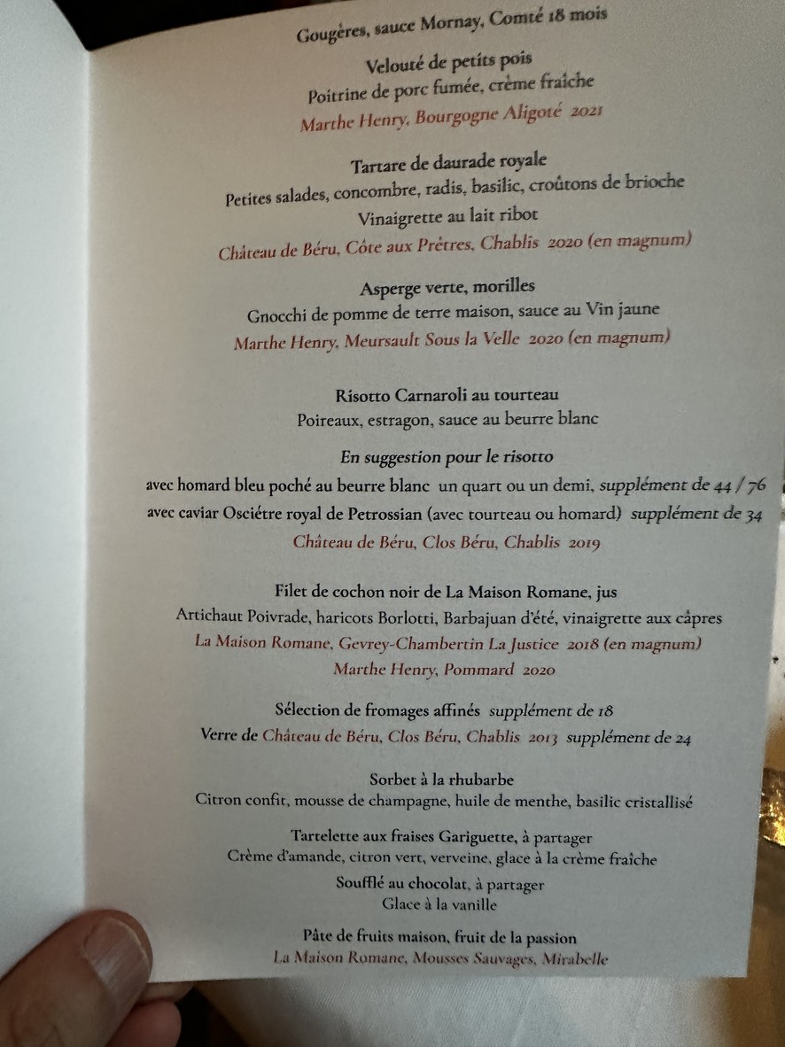 Comice menu 2