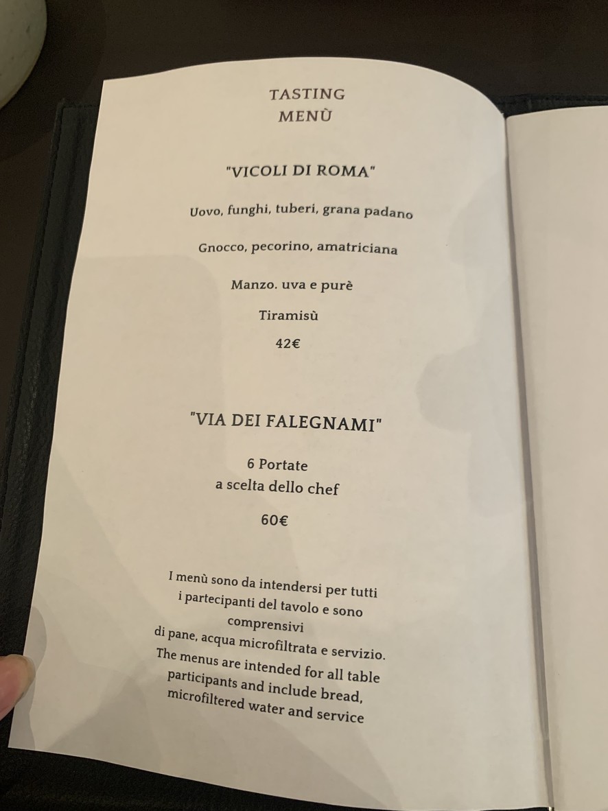 Bottega Tredici menu 1