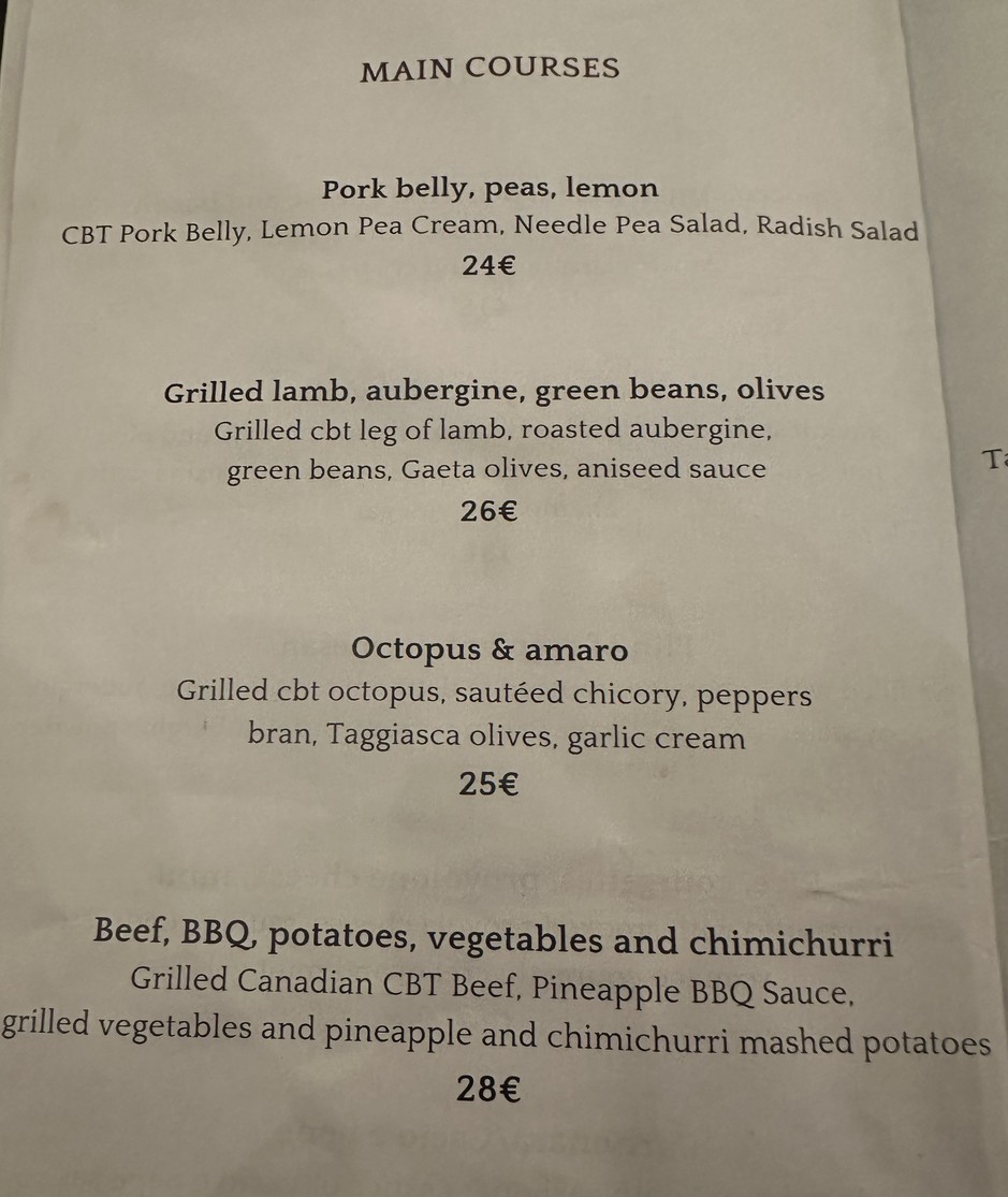 Bottega Tredici menu 5