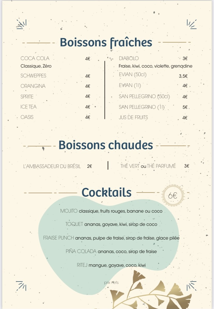 Le Toquet menu 4