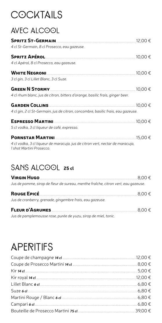 Tarascon - Restaurant Français Paris 14 menu 3