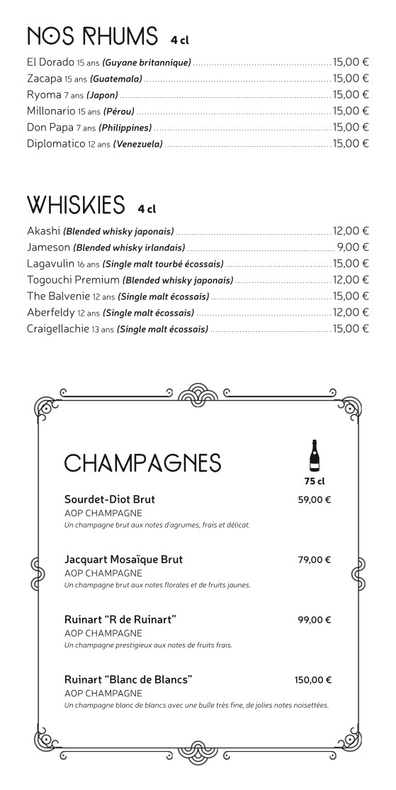 Tarascon - Restaurant Français Paris 14 menu 4