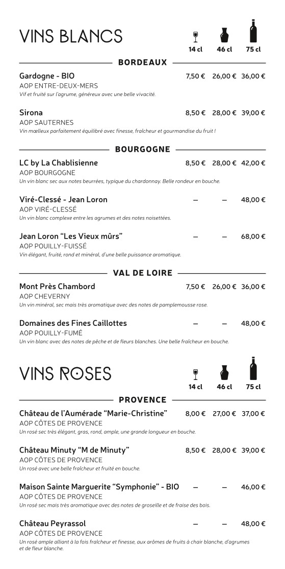 Tarascon - Restaurant Français Paris 14 menu 6