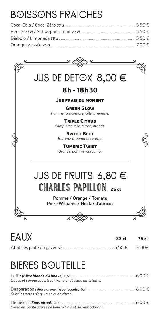 Tarascon - Restaurant Français Paris 14 menu 8