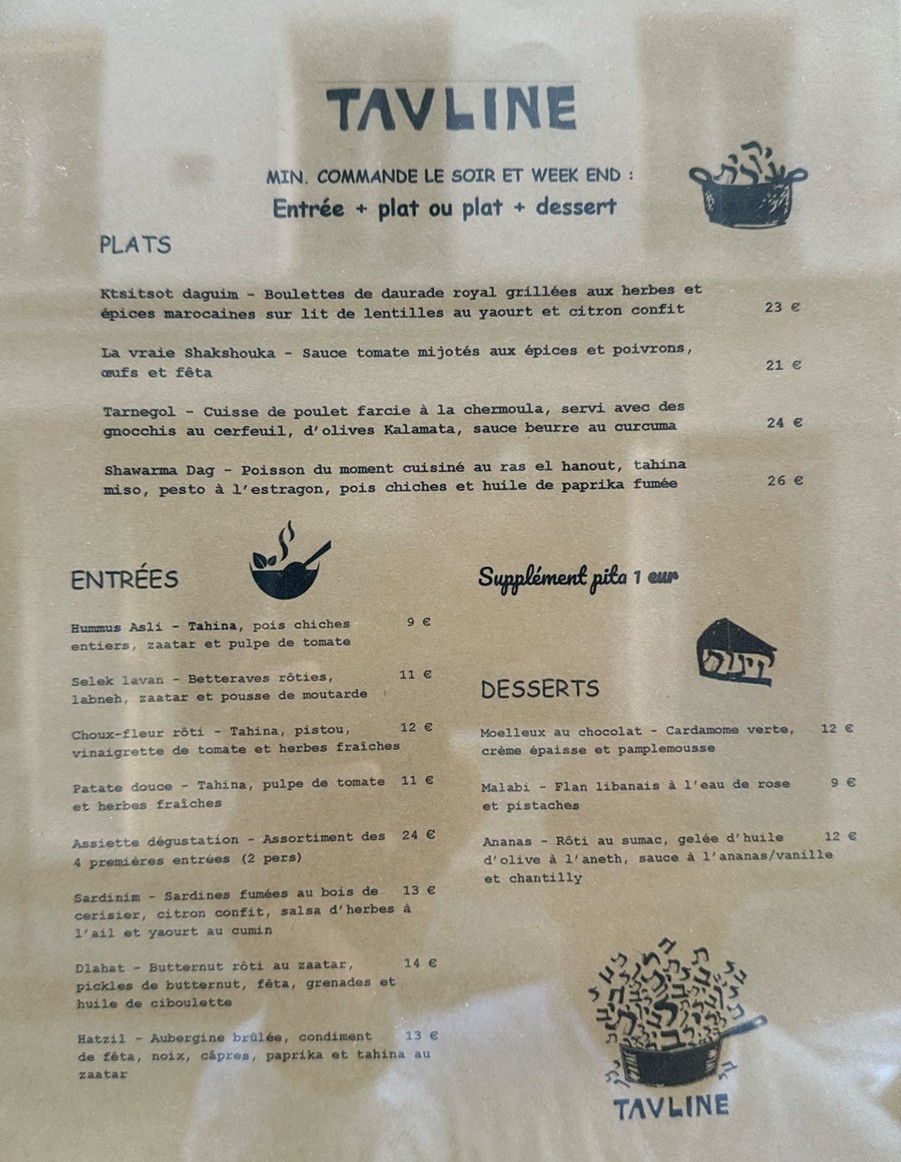 Tavline menu 2