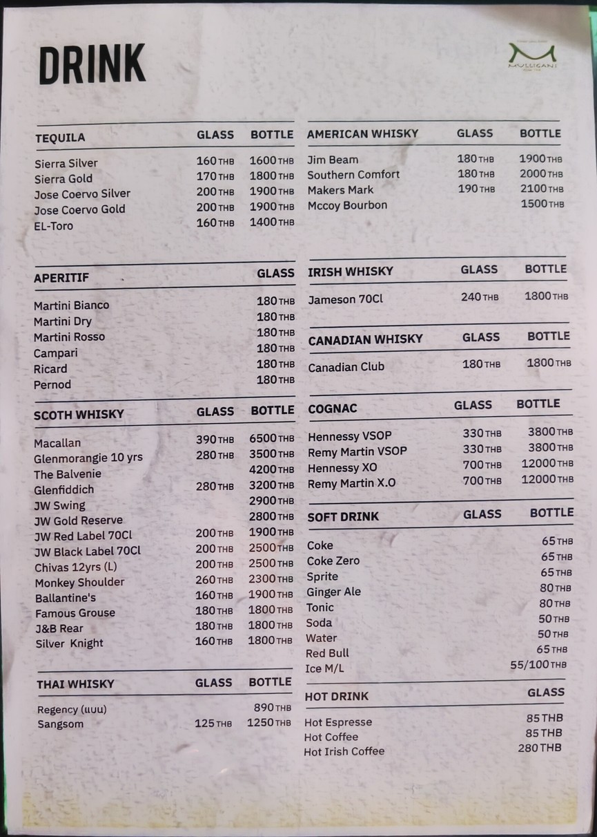 Mulligans Irish Bar | Khaosan road menu 4