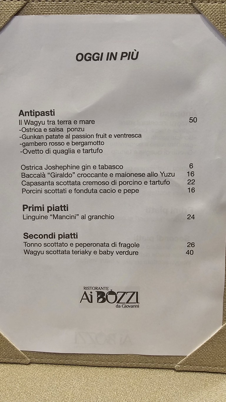 Ai Bozzi menu 1
