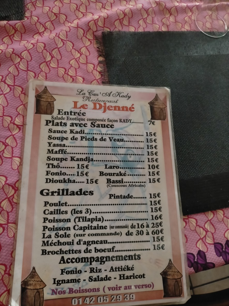 Delice du mali la caz a kadi menu 1