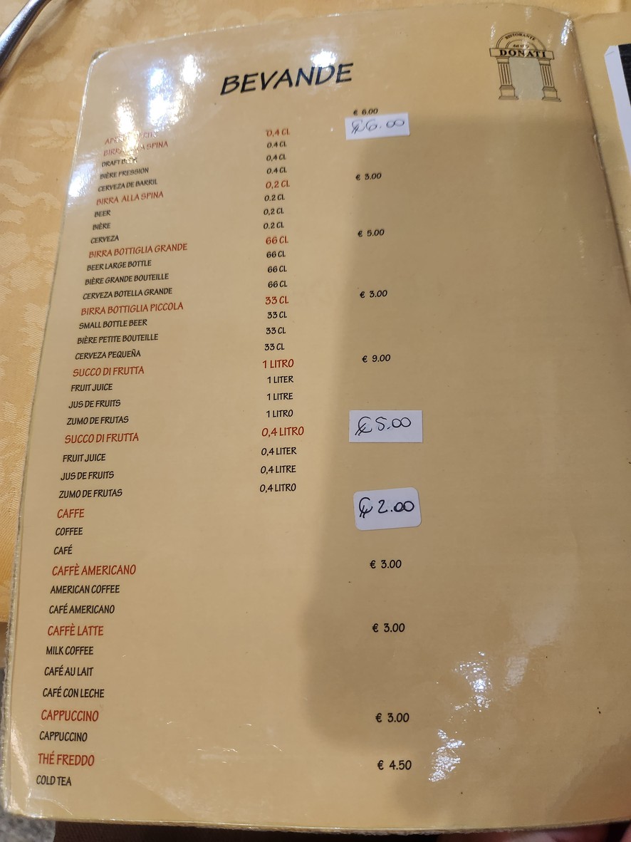 Ristorante Donati menu 9