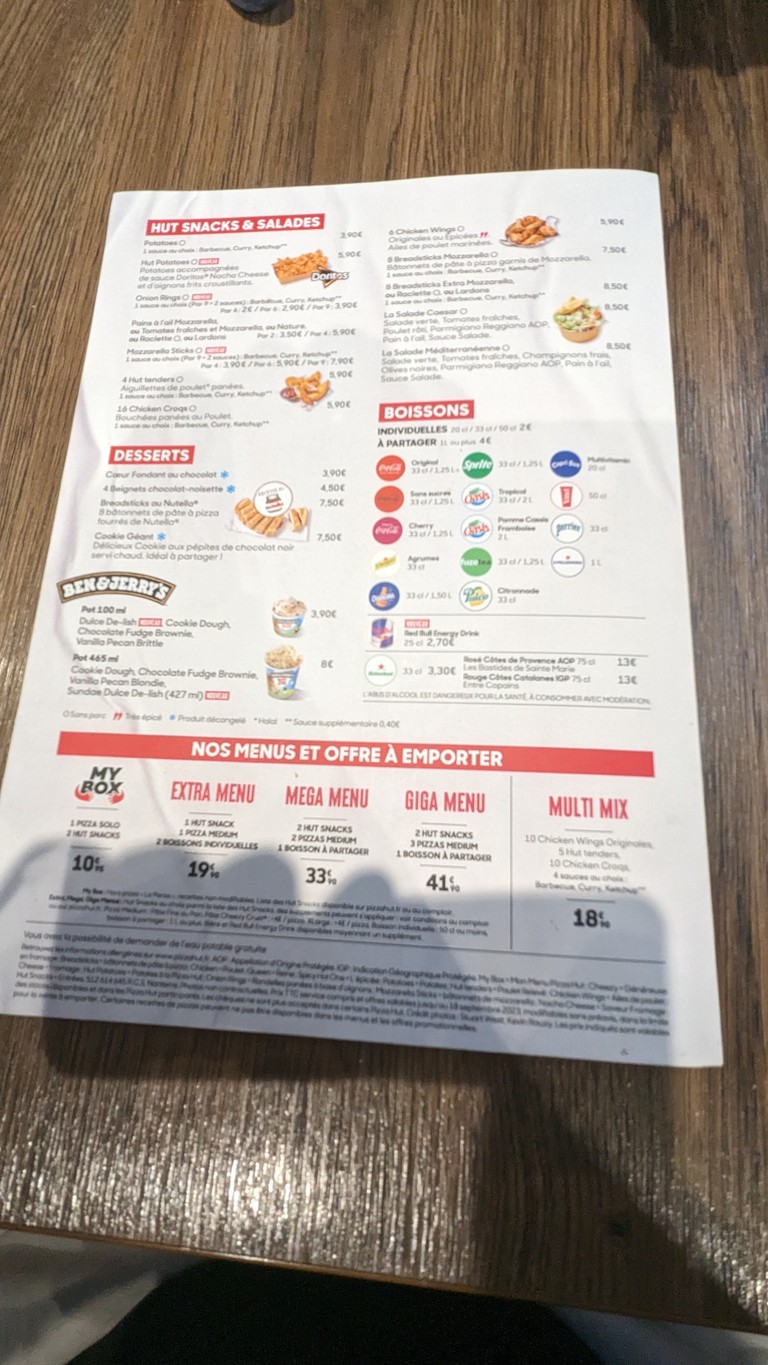 Pizza Hut menu 2