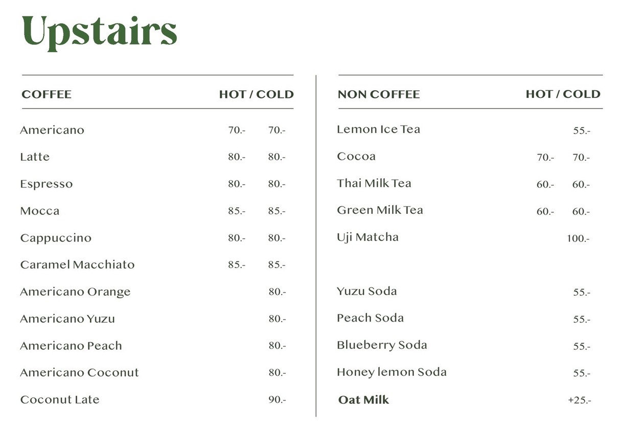 Upstairs slowbar menu 1