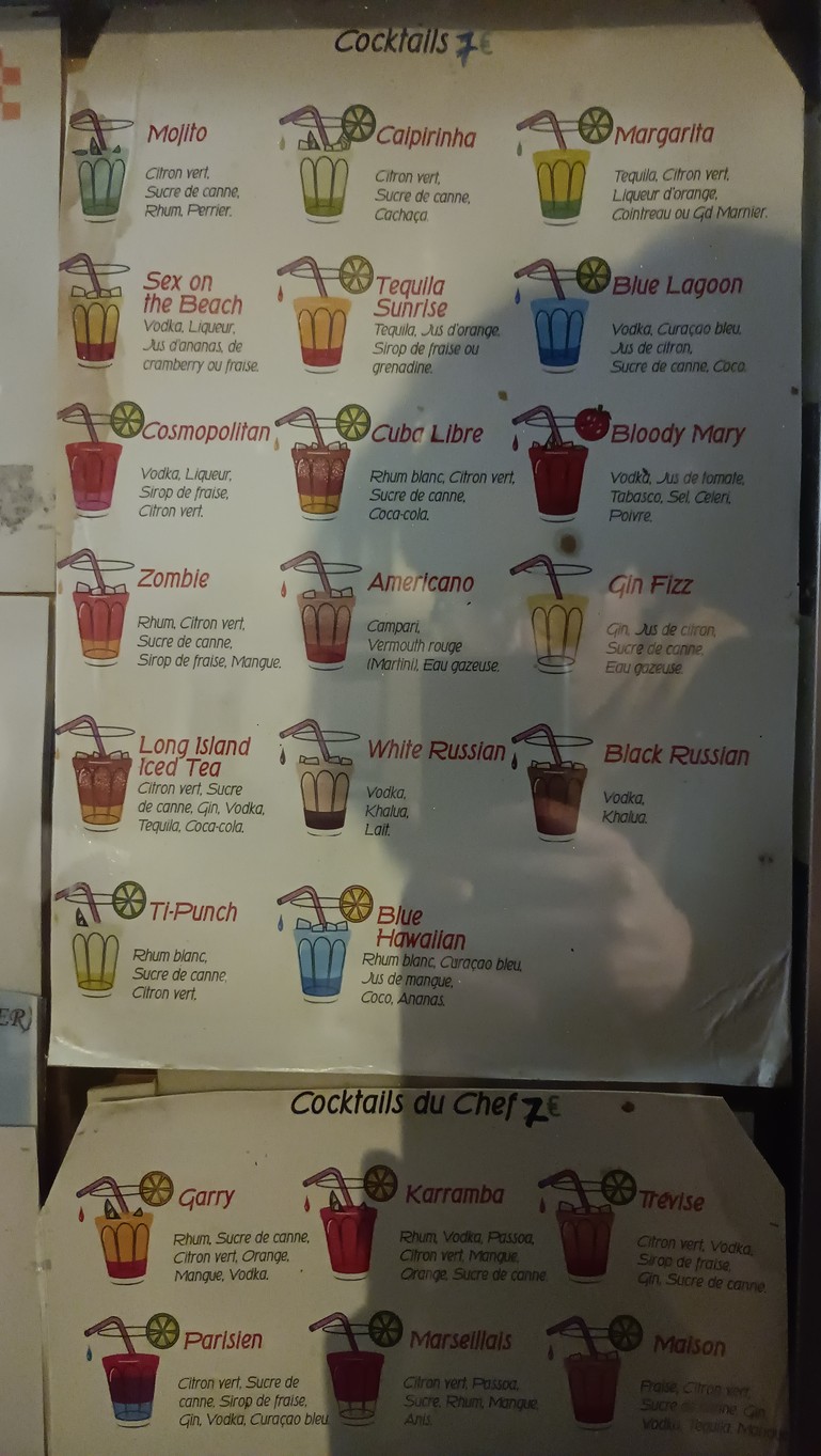 L'Escale menu 1