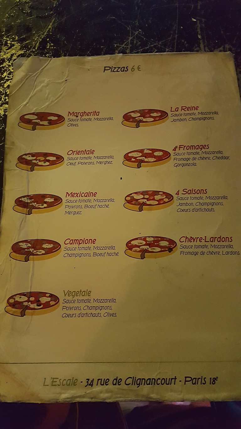L'Escale menu 2